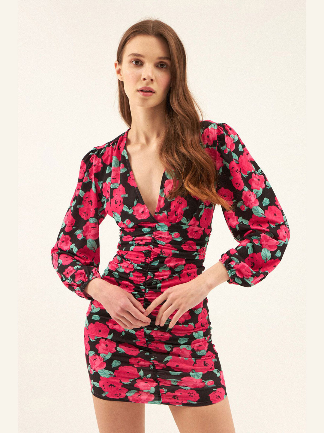 Zwankee Floral Print Bodycon Mini Dress