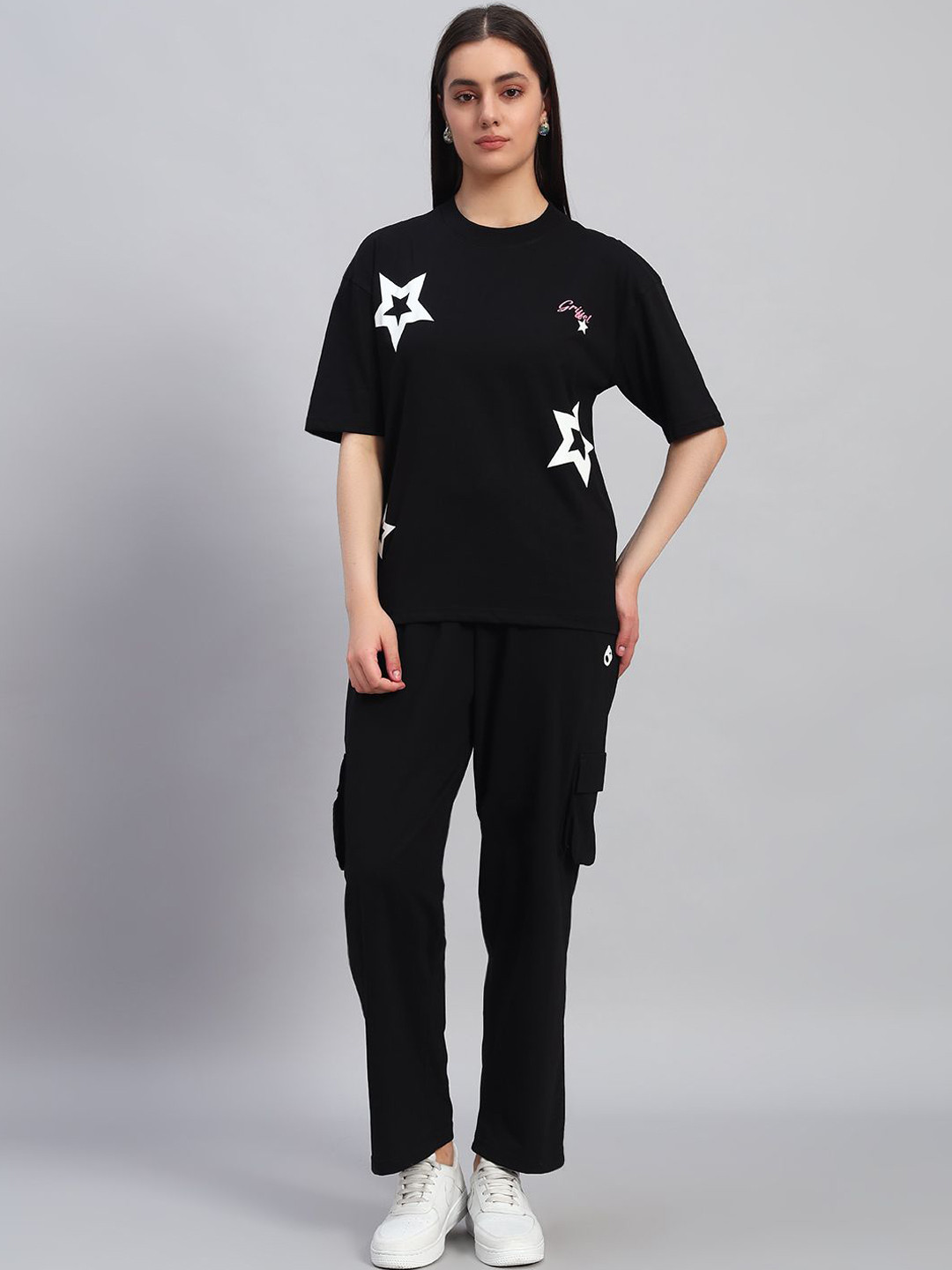 GRIFFEL Printed Oversized Pure Cotton Co-Ords