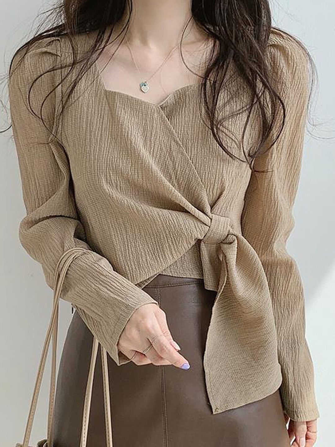 LULU & SKY Sweetheart Neck Wrap Top