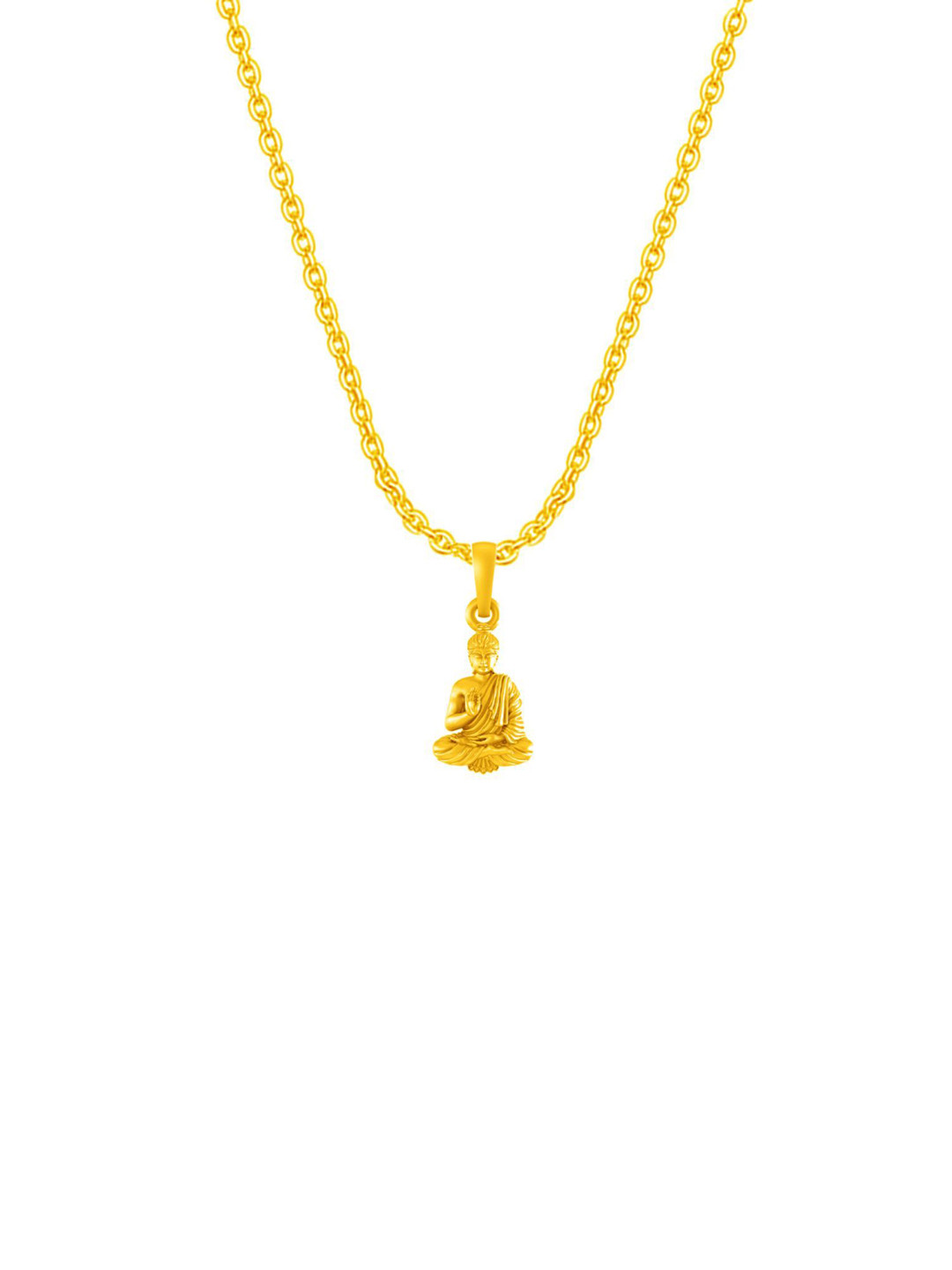 Metronaut 92.5 Sterling Silver 22kt Gold-Plated Buddha Pendant with Anchor Chain