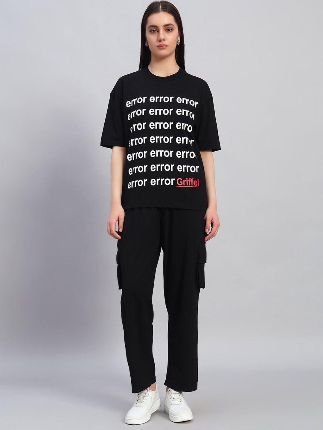GRIFFEL Printed Oversized Pure Cotton Co-Ords