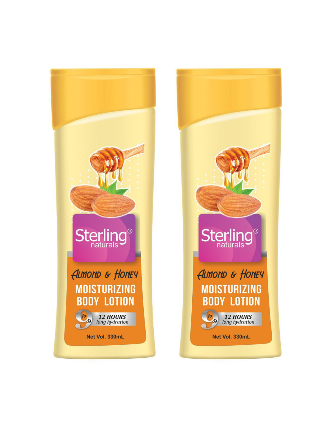 Sterling Naturals Women Body Lotion Almond & Honey Pack of 2 Moisturising 330ml