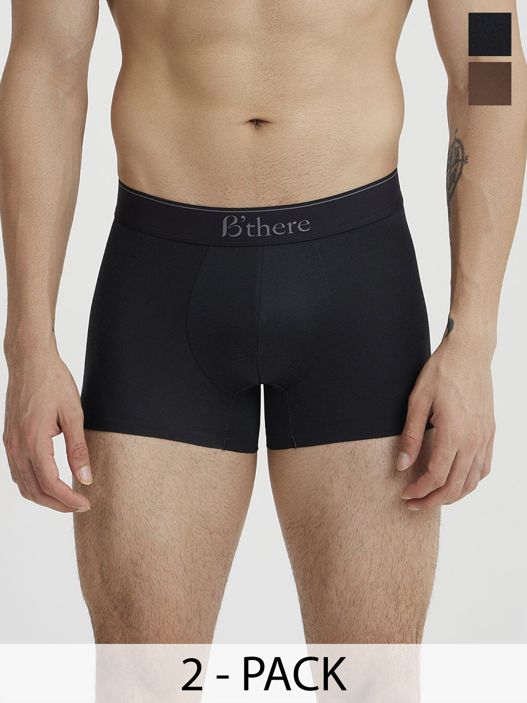 B'there Pack of 2 Seamless Modal Microfiber Trunk U003_JTB_MBN