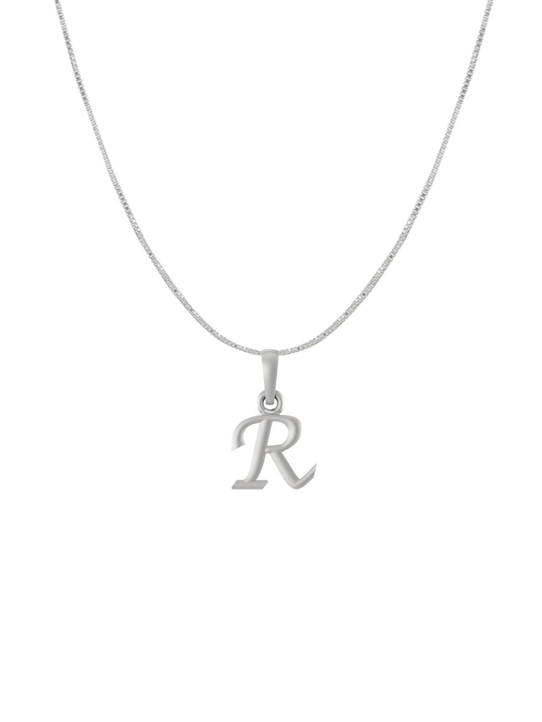 Metronaut 92.5 Sterling Silver R Alphabet Pendant with Box Chain