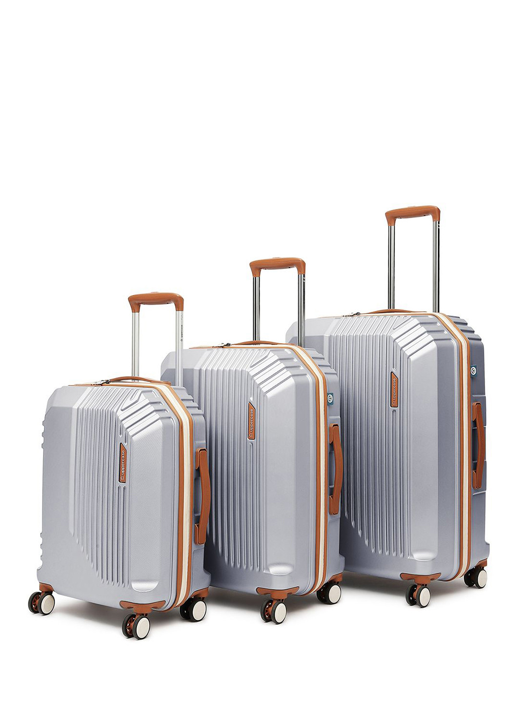 uppercase Set Of 3 Vector Textured Hard-Sided Trolley Bags