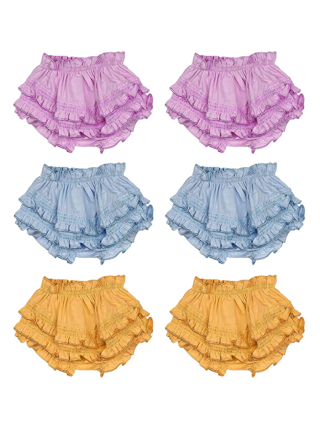 Fancy Walas Infant Girls Pack Of 6 Cotton Basic Briefs FW330_Multi_XL_PK06.