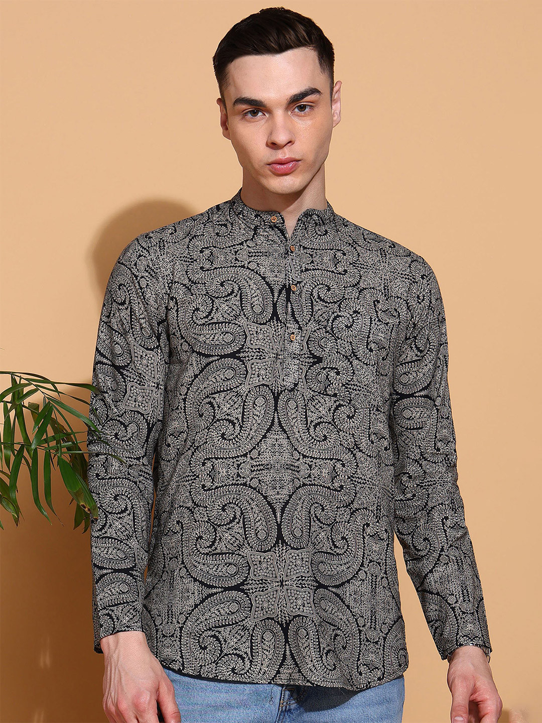 FUBAR Men Ethnic Motifs Printed Daily Cotton Straight Kurta