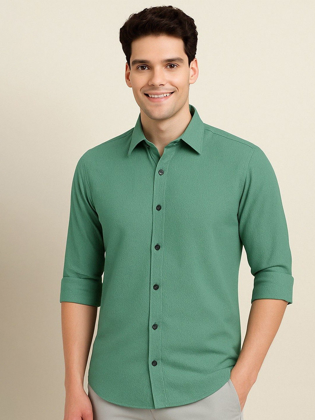 VORTEX Popcorn Textured Long Sleeves Shirt