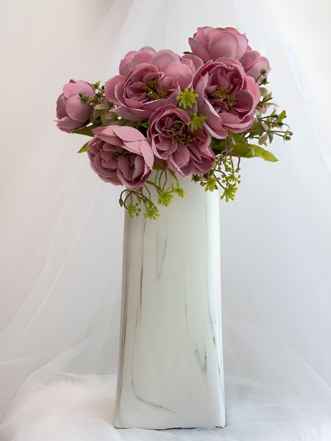 Art Street Grey Marble Designed Ceramic Flower Vase
