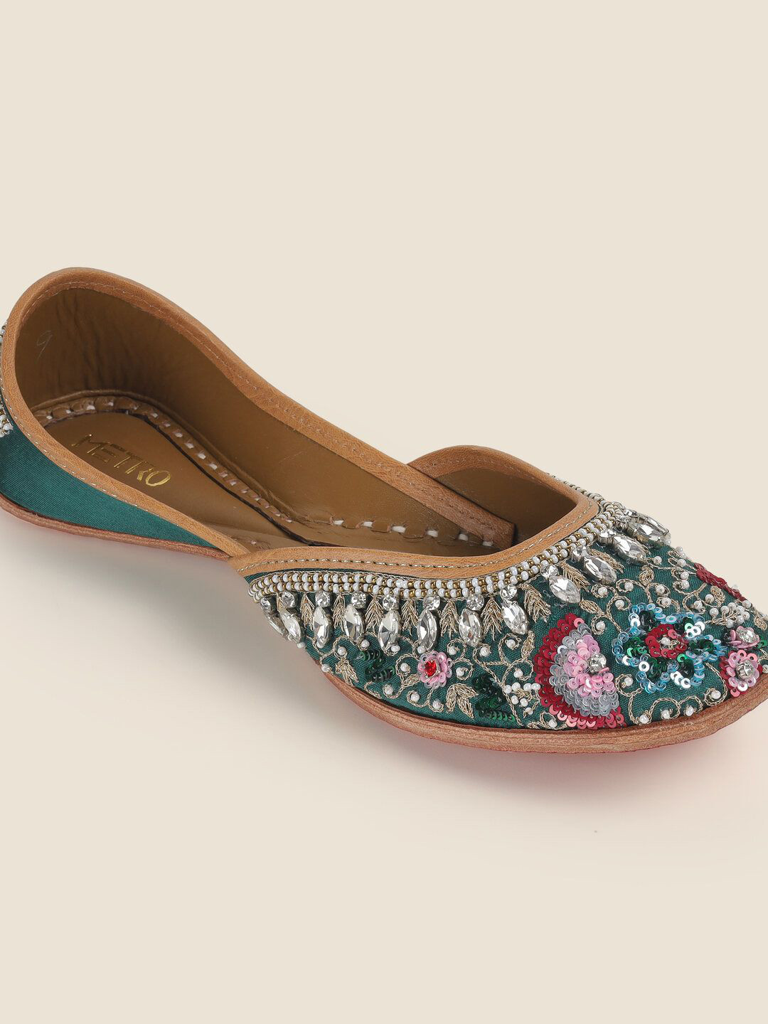 Metro Leather Western - Embellished Wedge Pumps