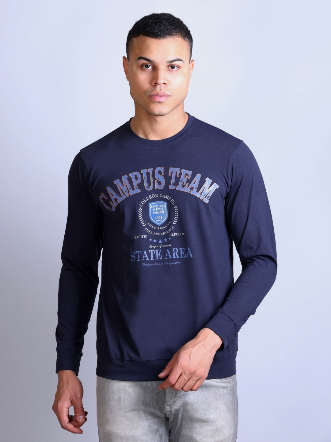 Parcel Yard Typography Printed Round Neck Cotton T-shirt