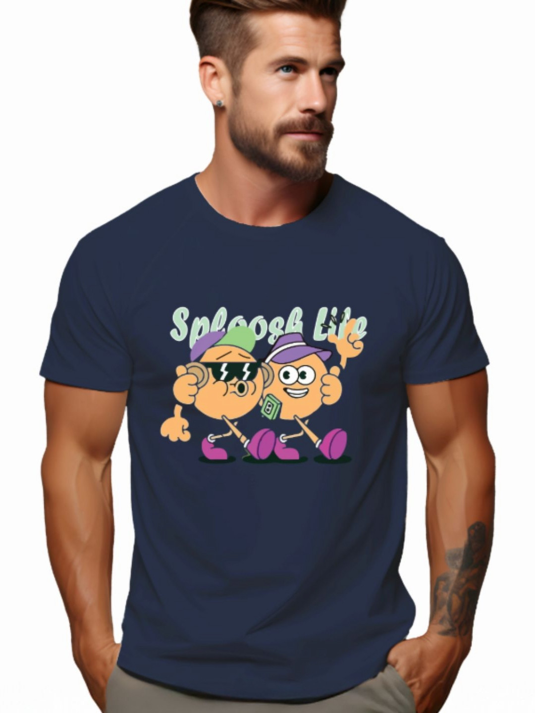 SPLOOSH Smiley Sips Typography Printed Pure Cotton T-shirt