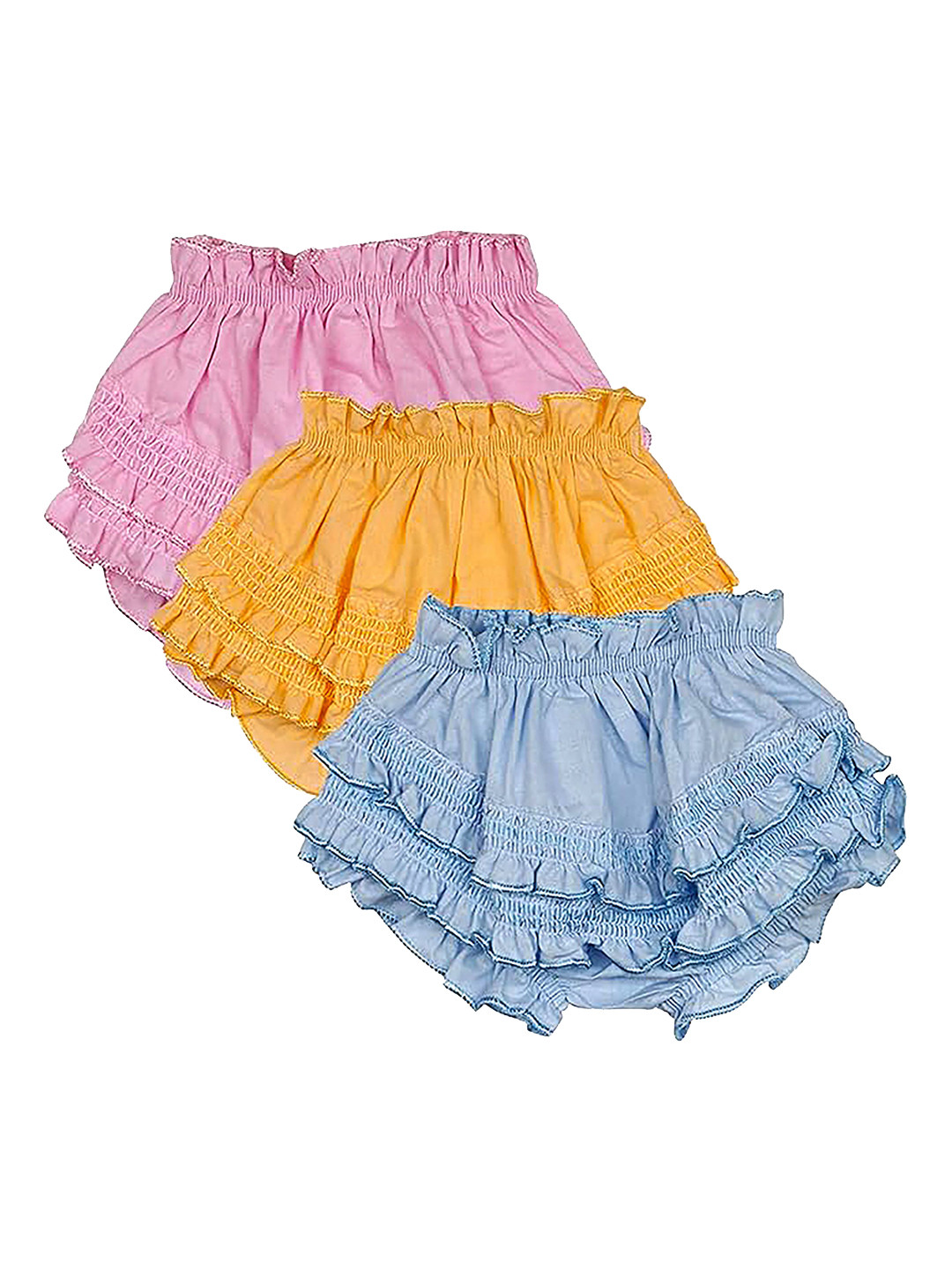 Fancy Walas Infant Girls Pack Of 3 Cotton Basic Briefs FW330_Multi_L_PK03.