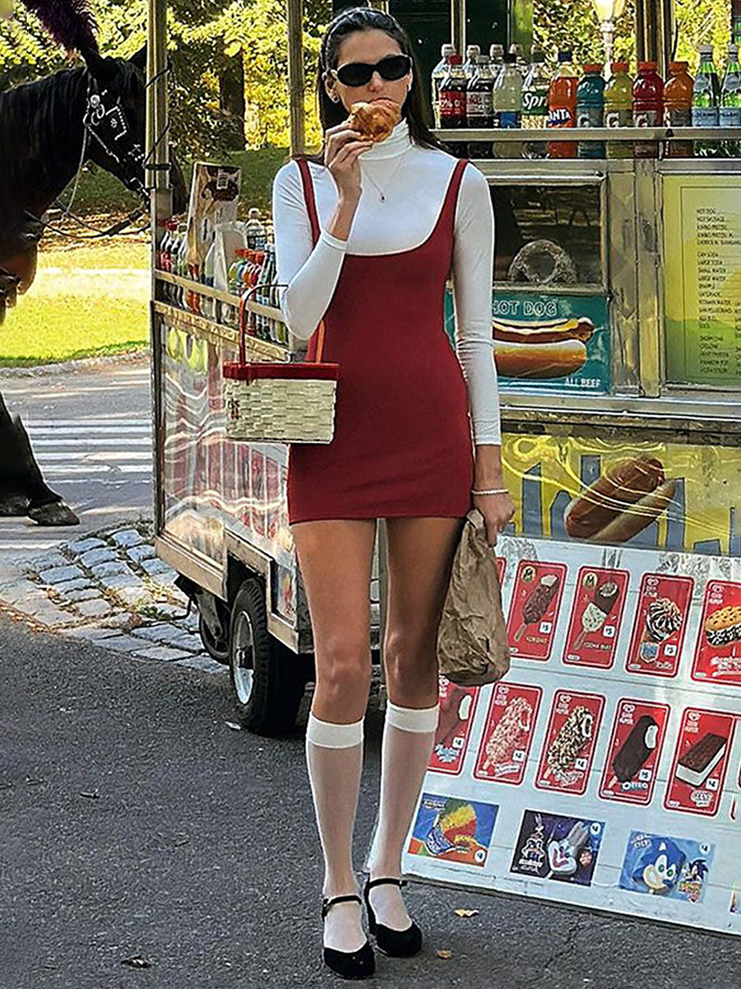 LULU & SKY A-Line Square Neck Straight Mini Dress