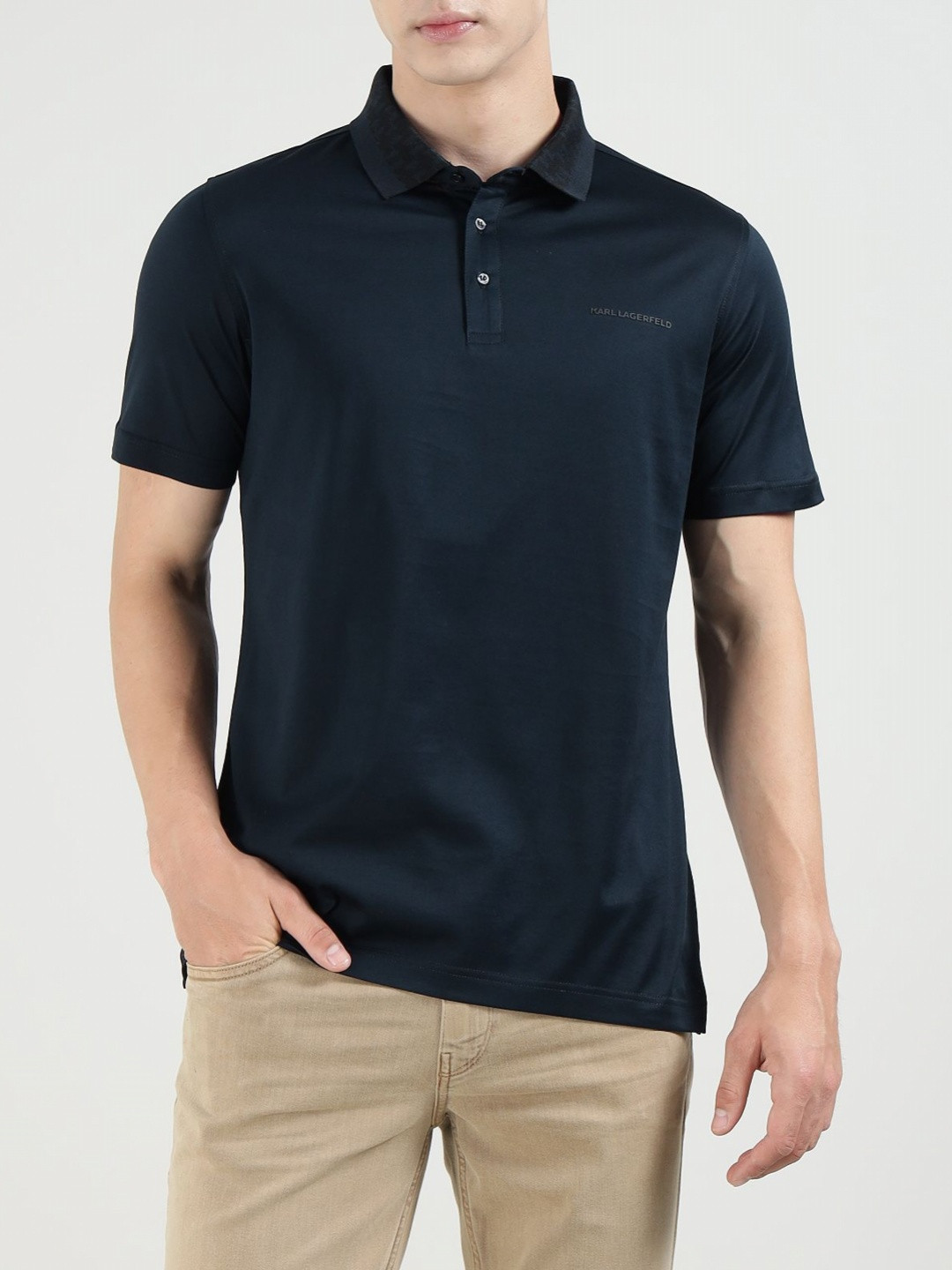 Karl Lagerfeld Polo Collar Slim Fit Pure Cotton T-shirt