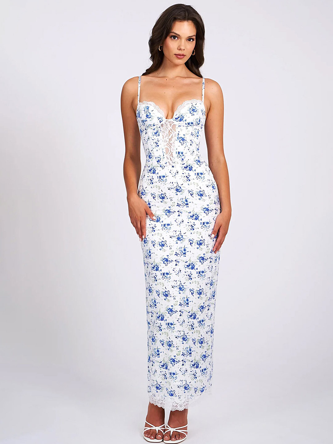 LULU & SKY Floral Printed Bodycon Maxi Dress