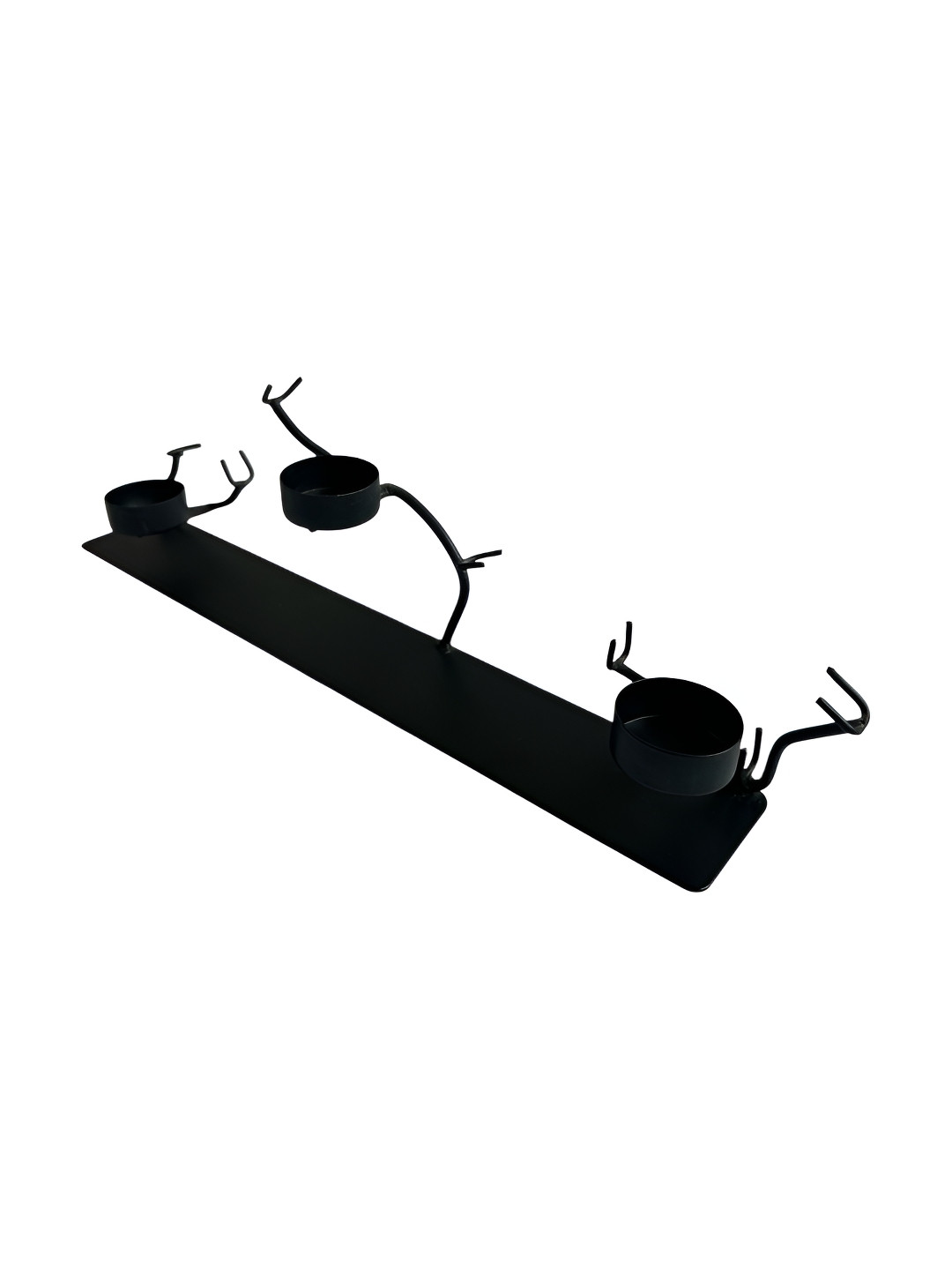 Taurrus Cup Gel Candle Stand Black Metal Metallic Living Room Medium Showpiece - 4.5 Inches