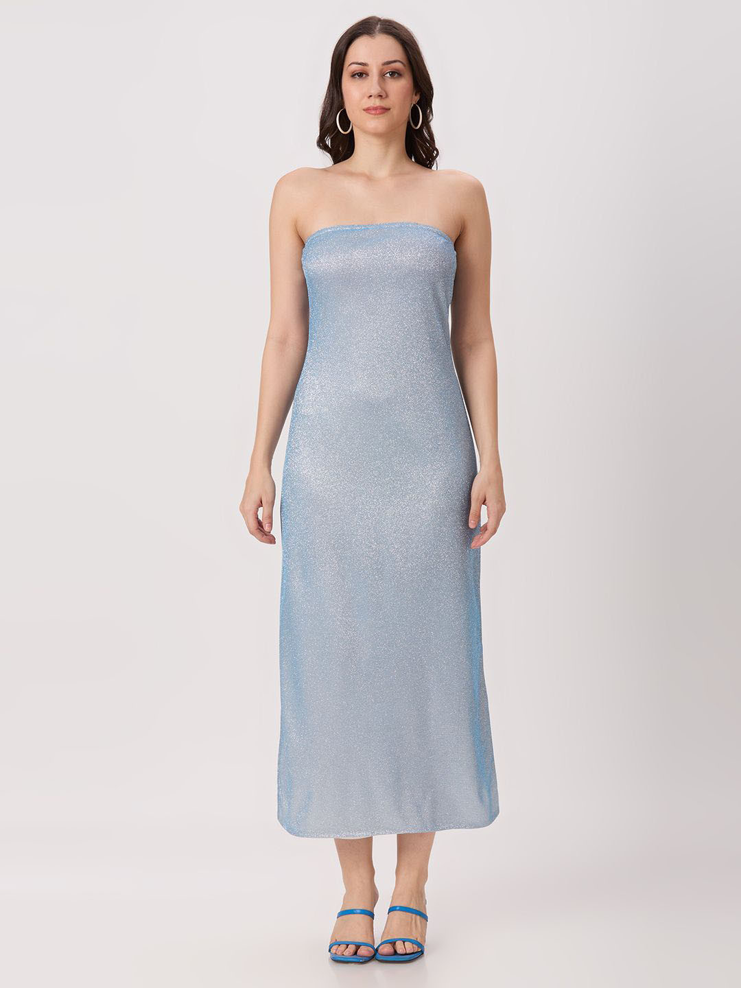 PEACH & PANDA Solid Strapless Maxi Dress