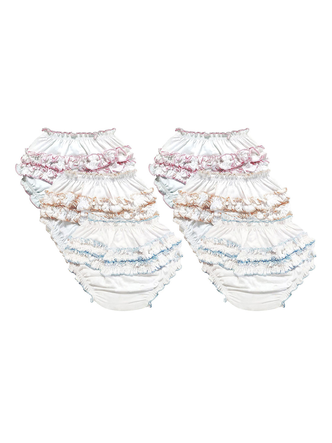Fancy Walas Infant Girls Pack Of 6 Cotton Basic Briefs FW330_White_S_PK06