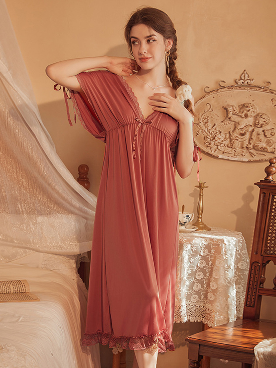 StyleCast V-Neck Kaftan Baby Doll With Brief