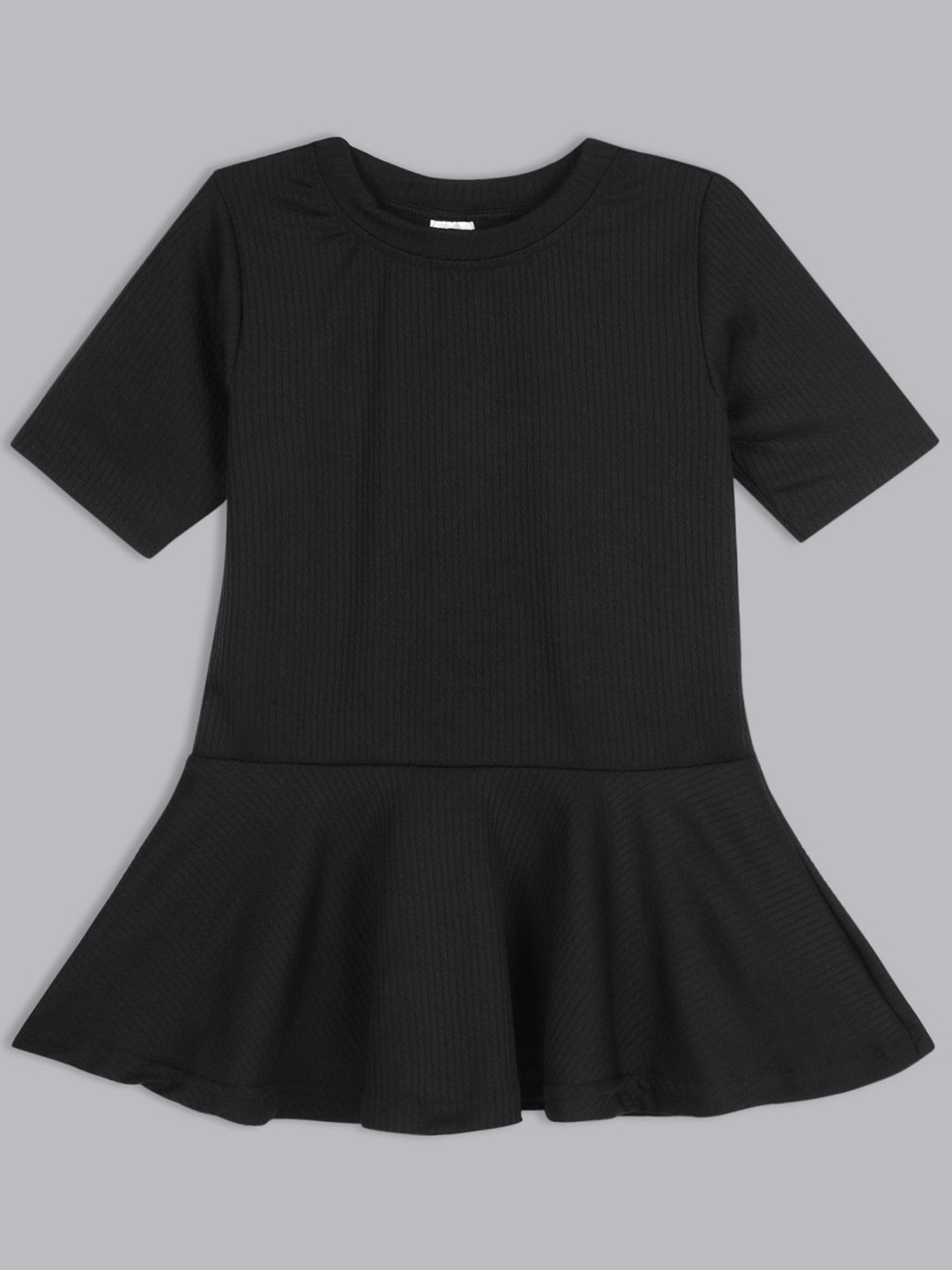 White World Girls Solid Drop-Waist Mini Dress