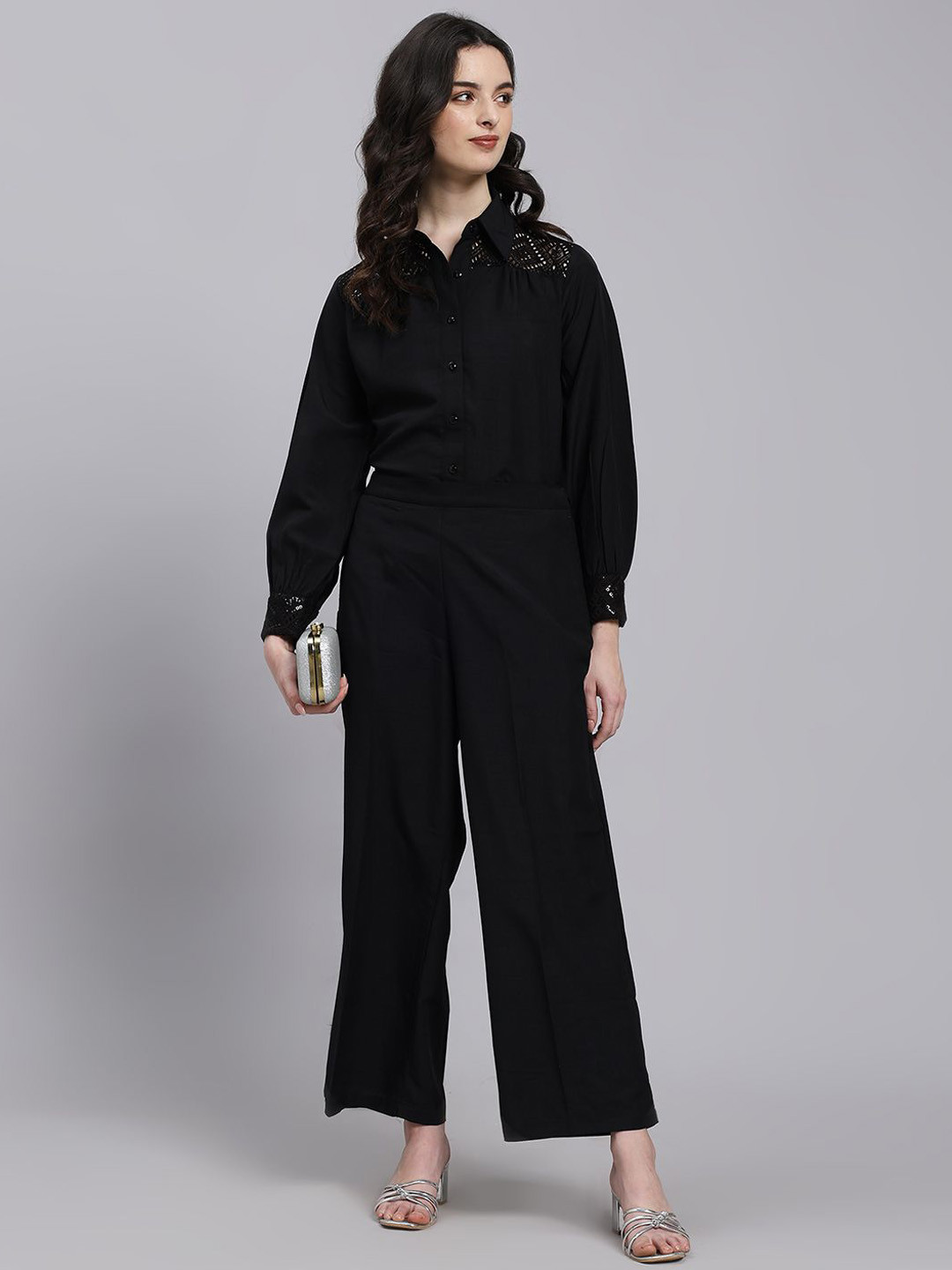 WoowZerZ Cutwork Shirt With Trousers Co-Ords