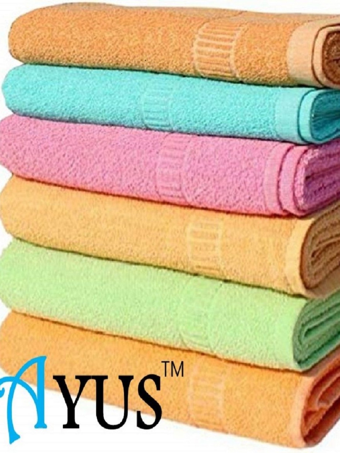 AYUS 6Pcs Blue & Pink 380 GSM Hand Towels