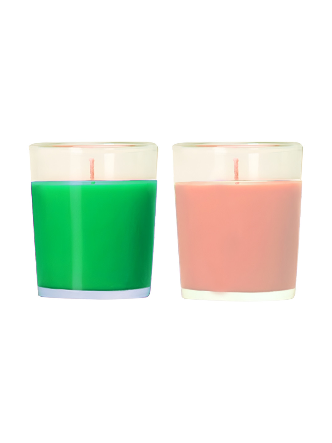 PEEPALCOMM Votive Glass 2Pcs Scented 1 Wick Scented Solid Geometric Regular Jar Candles
