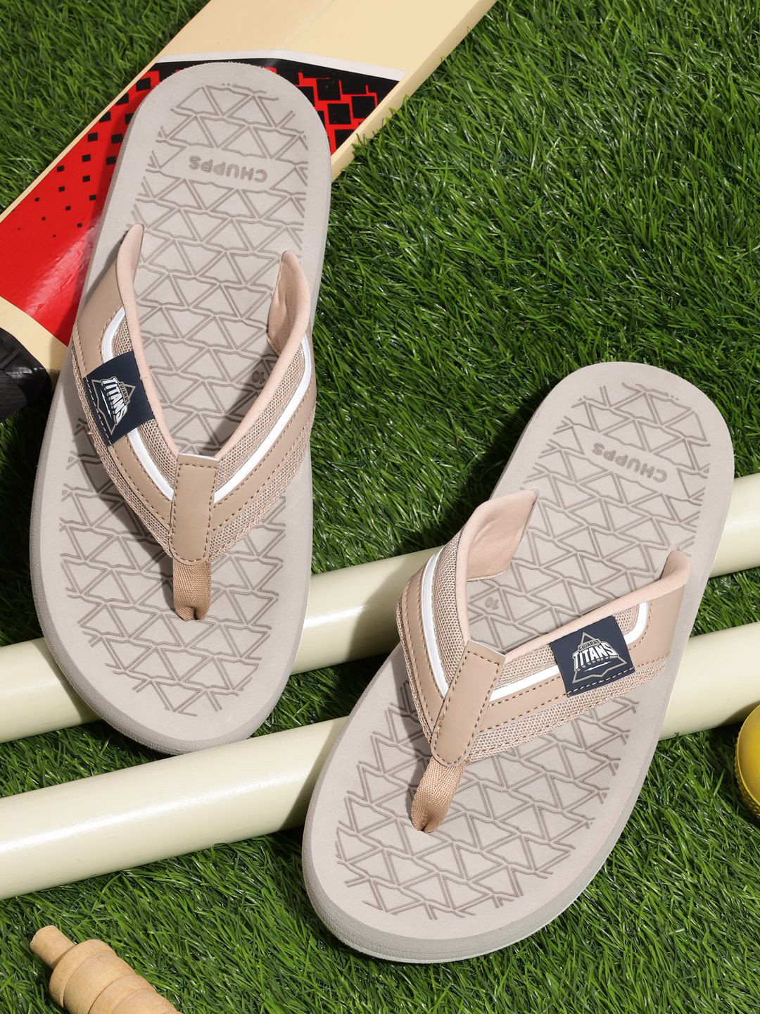 CHUPPS Men Gladiator Beige & Grey Casual Slider