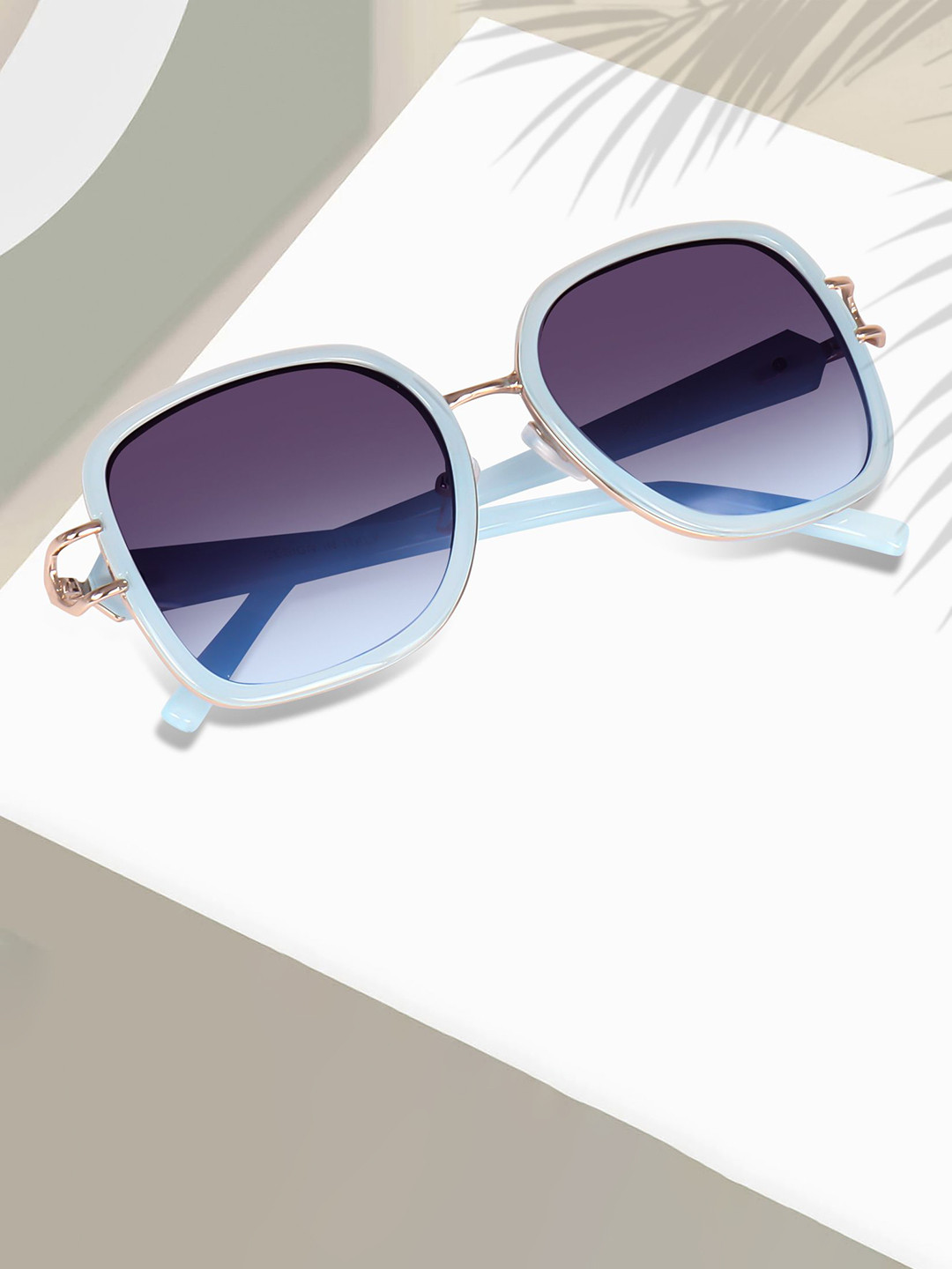 Peter Jones Eyewear Women Square Sunglasses with Polarised Lens NRD007BL