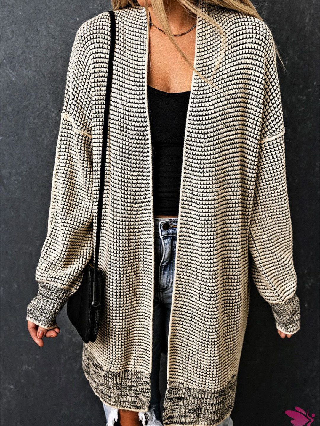 StyleCast Women Shawl Collar Longline Sweater