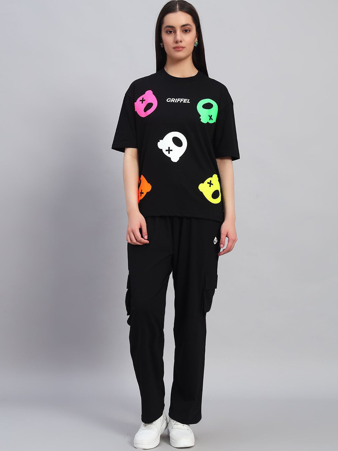 GRIFFEL Printed Oversized Pure Cotton Co-Ords