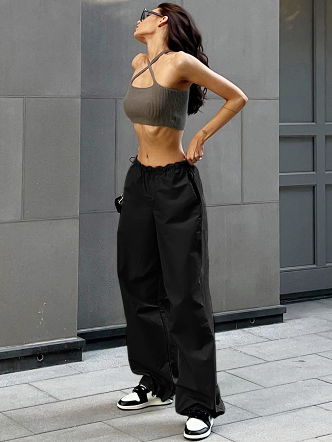 StyleCast Women Black Relaxed Loose Fit Trousers