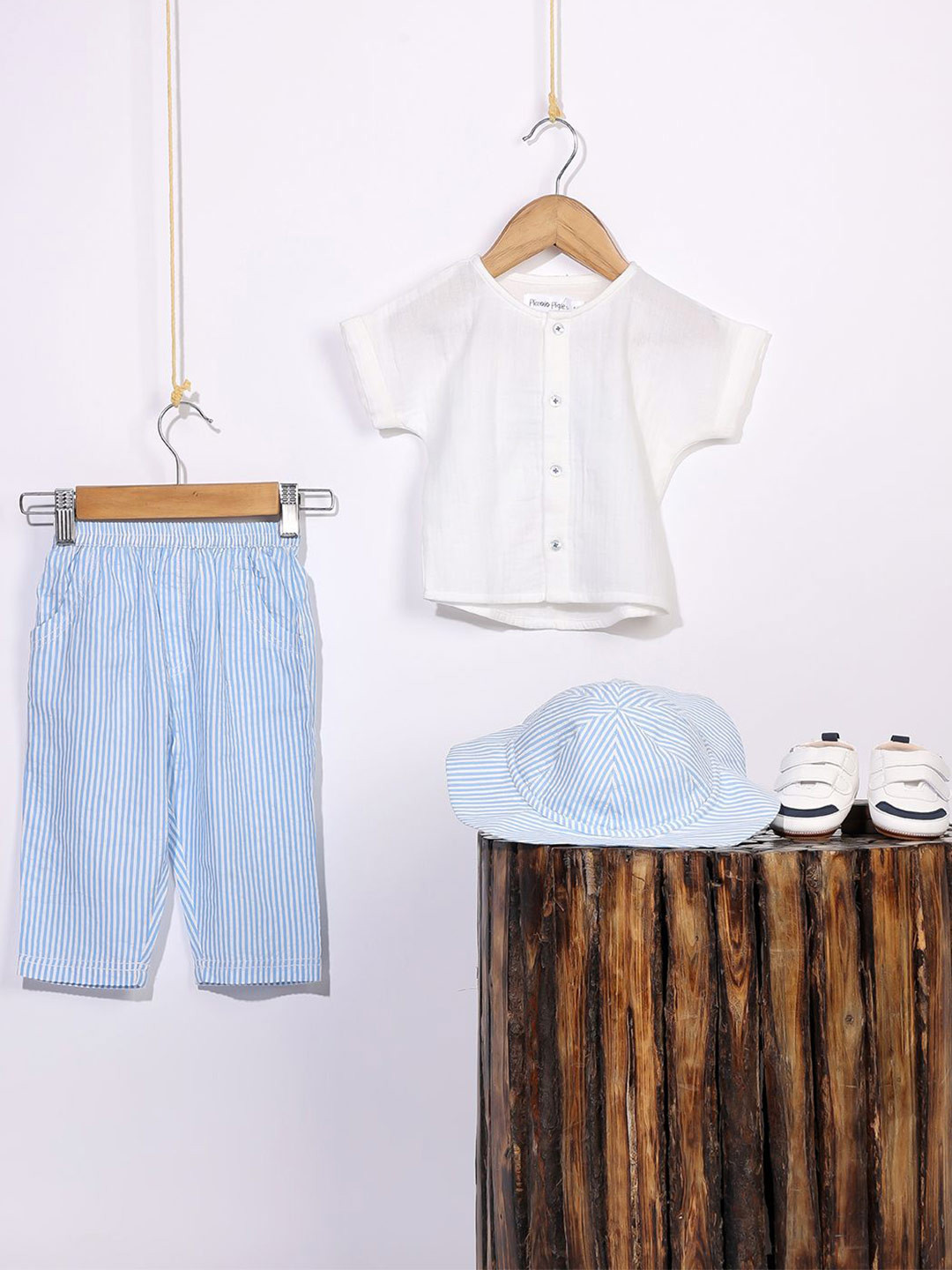Piccolo Piglet Kids Short Sleeves Pure Cotton Top With Trousers