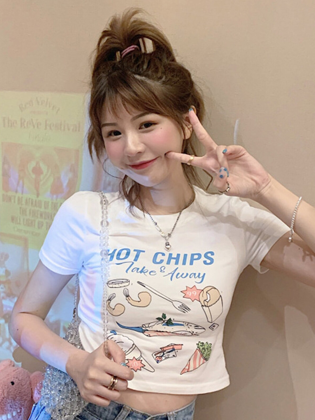 LULU & SKY Typography Printed Crop Tshirts
