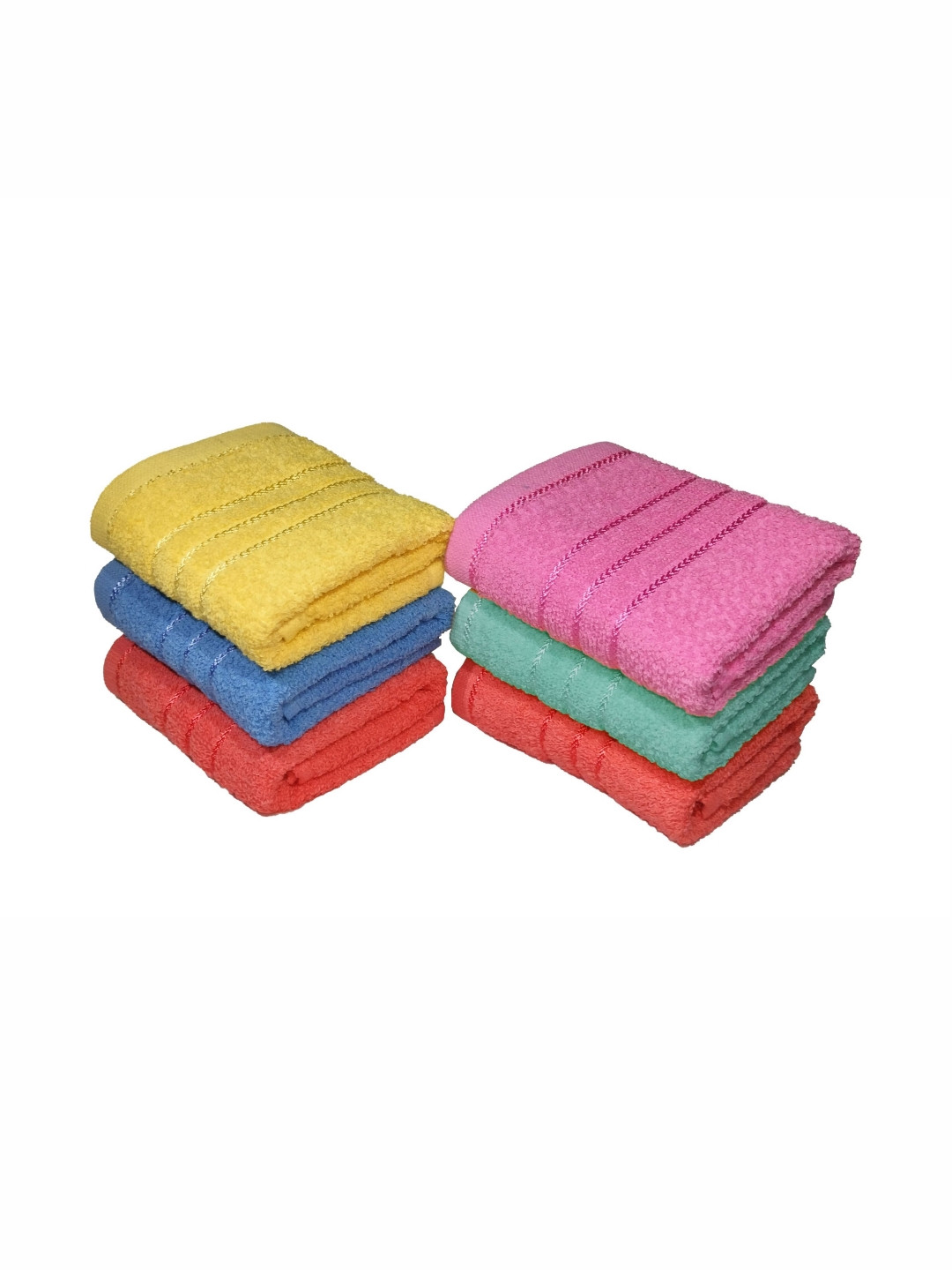 AYUS 6Pcs Blue & Pink 450 GSM Hand Towels