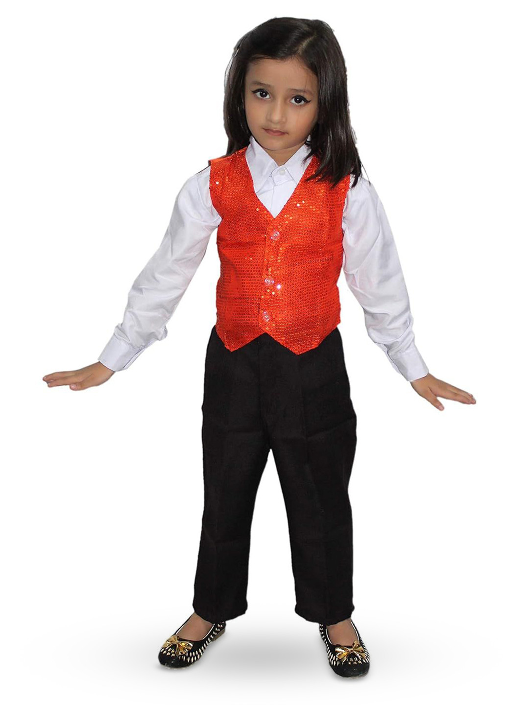 Kaku Fancy dresses Girls Embellished V-Neck Waistcoat