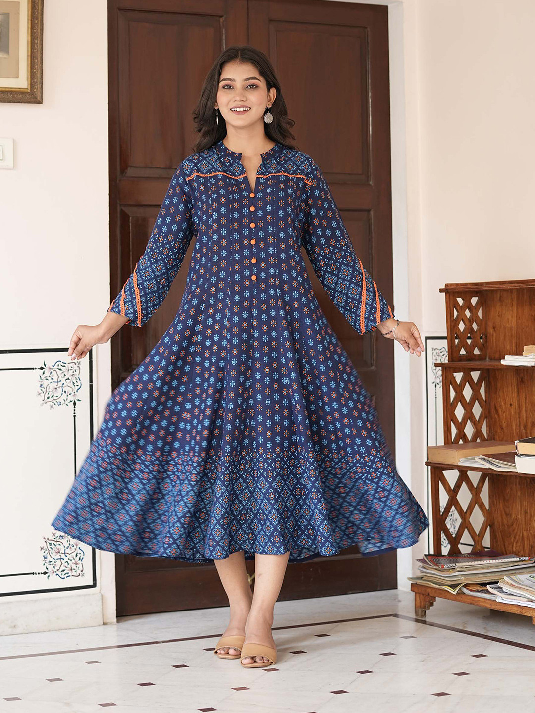 IKRASS Women Floral Printed Festive Anarkali Kurtas