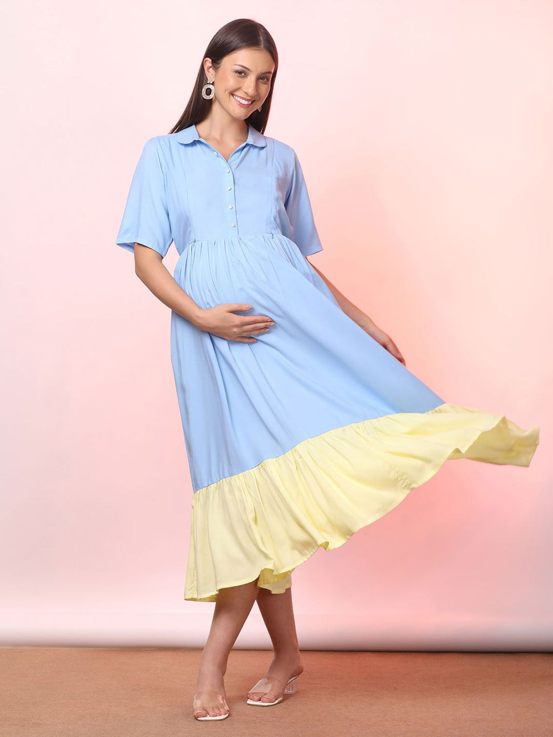 Aanyor Women solid Fit and Flar  Dress