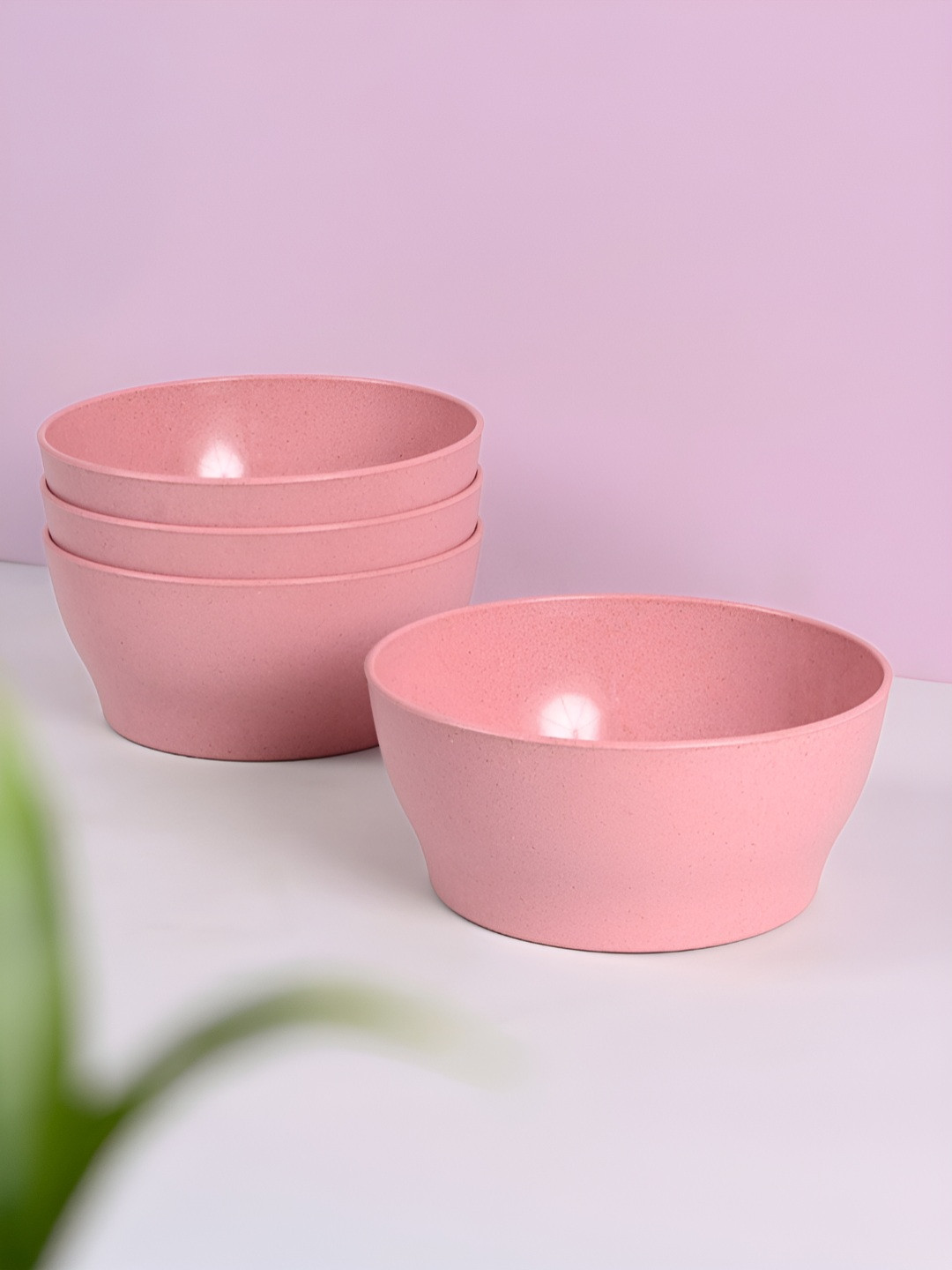 eha Pink 4 Pieces Matte Dishwasher And Microwave Safe Serving Bowl - 950 ml Each