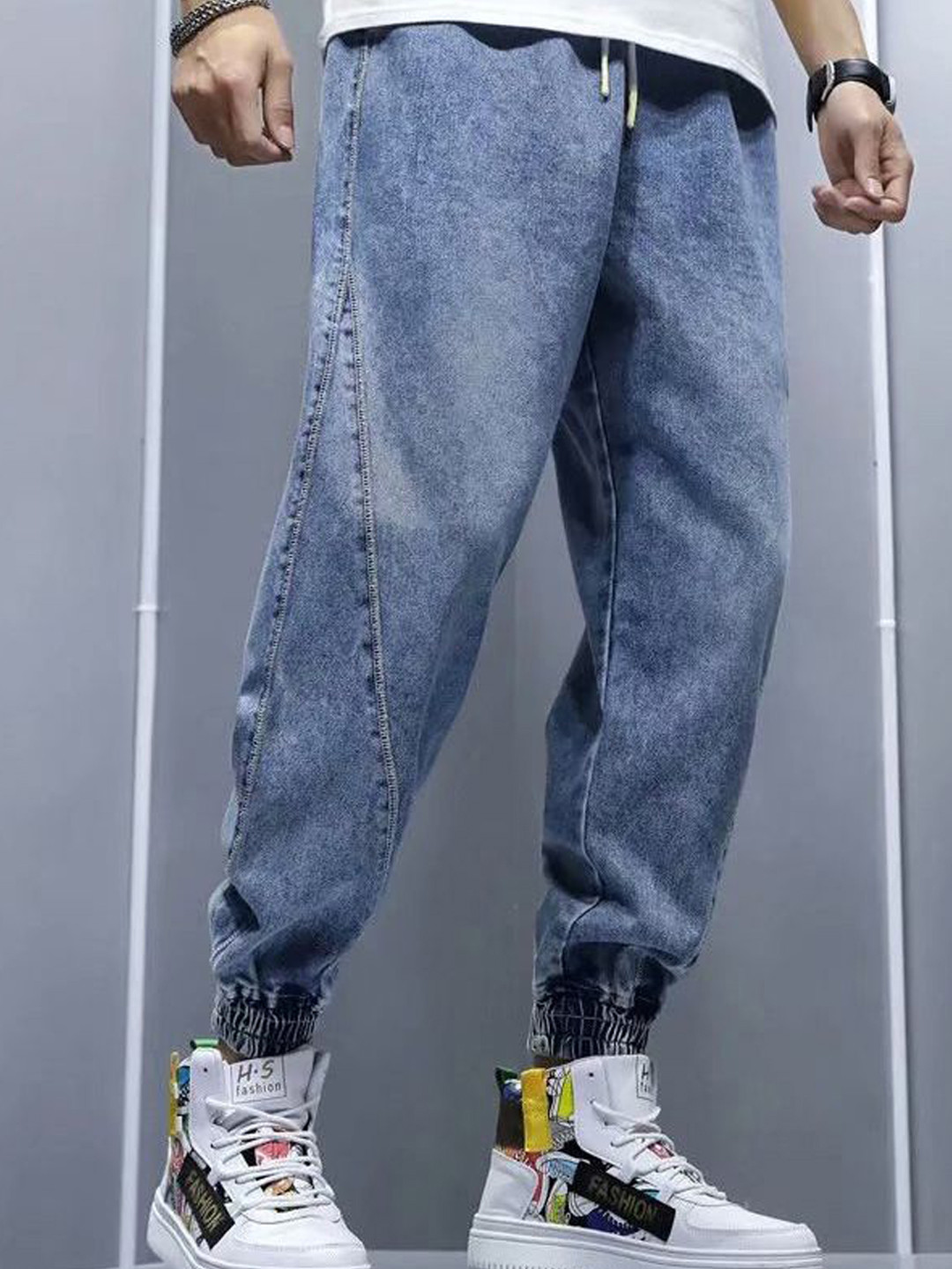 StyleCast Men Light Fade Clean Look Stretchable Jogger Jeans
