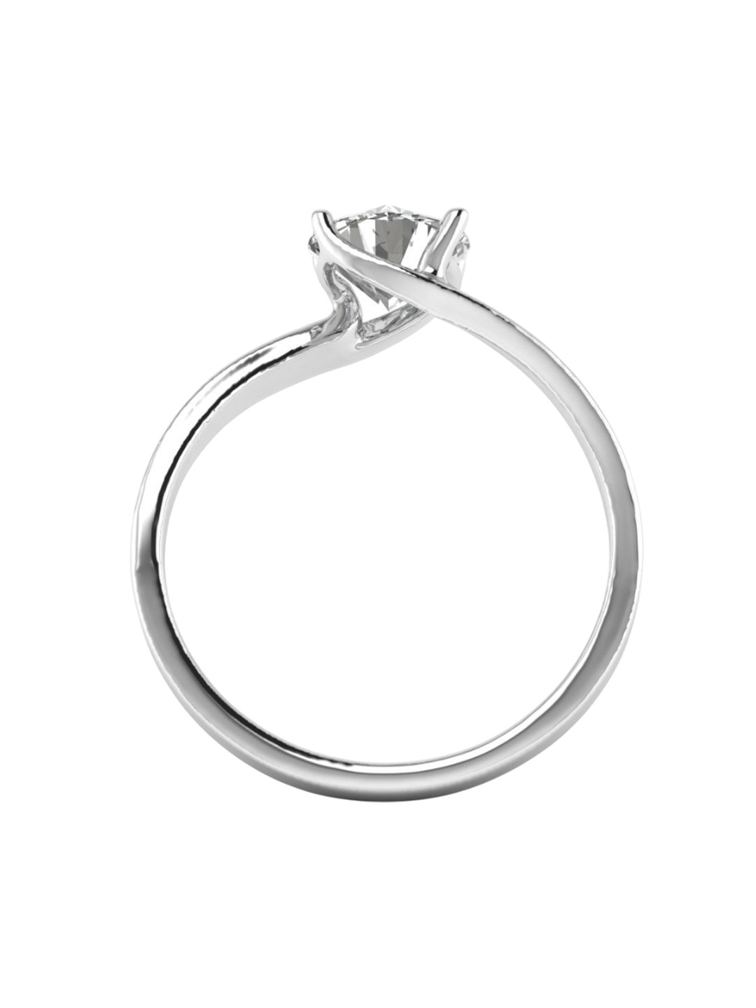 AJRETAIL Silver-Plated Stone-Studded Adjustable Finger Ring