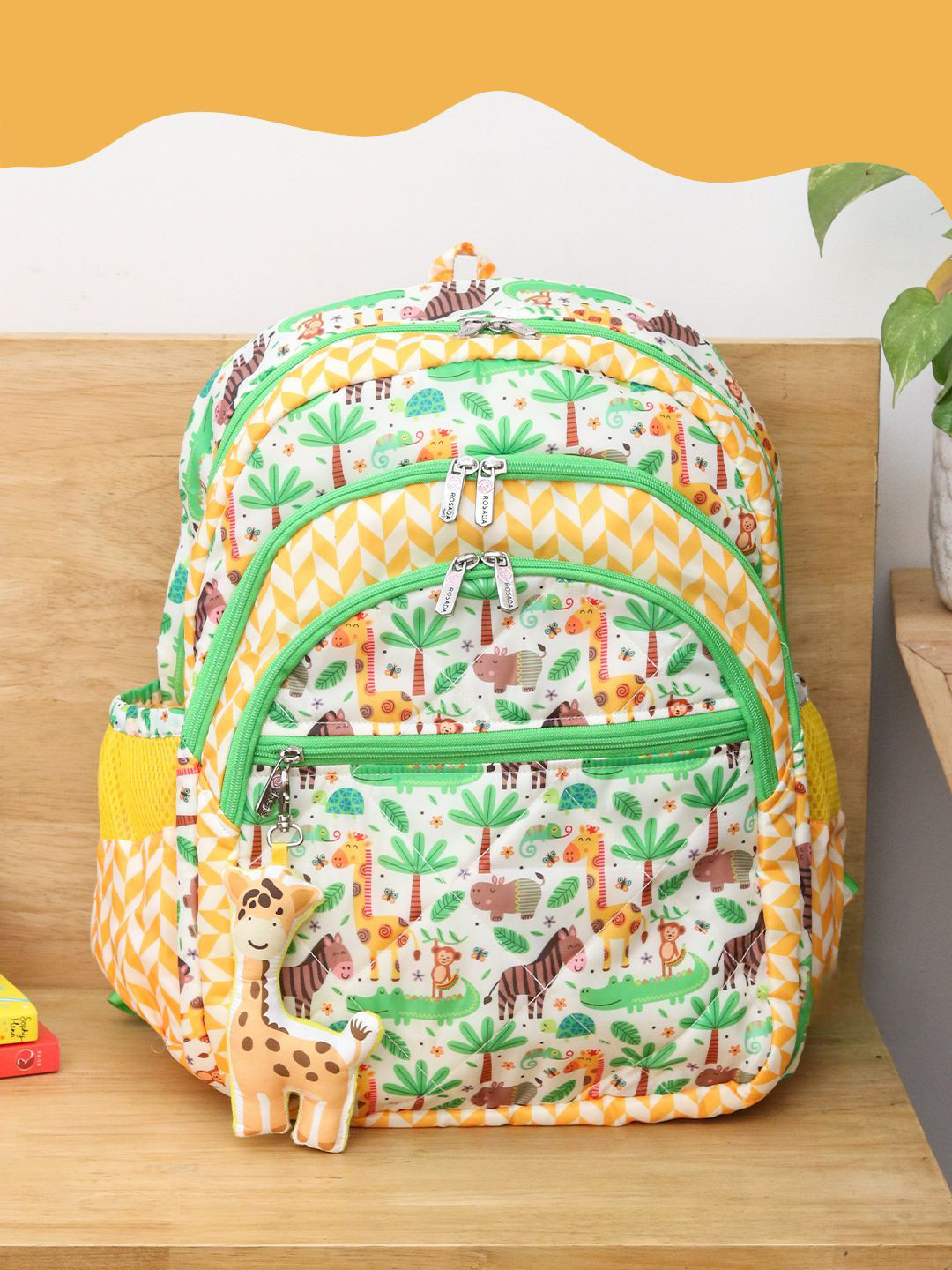 ROSADA Kids Giraffe Pinted Lightweight Waterproof School Bag Backpack 17inch