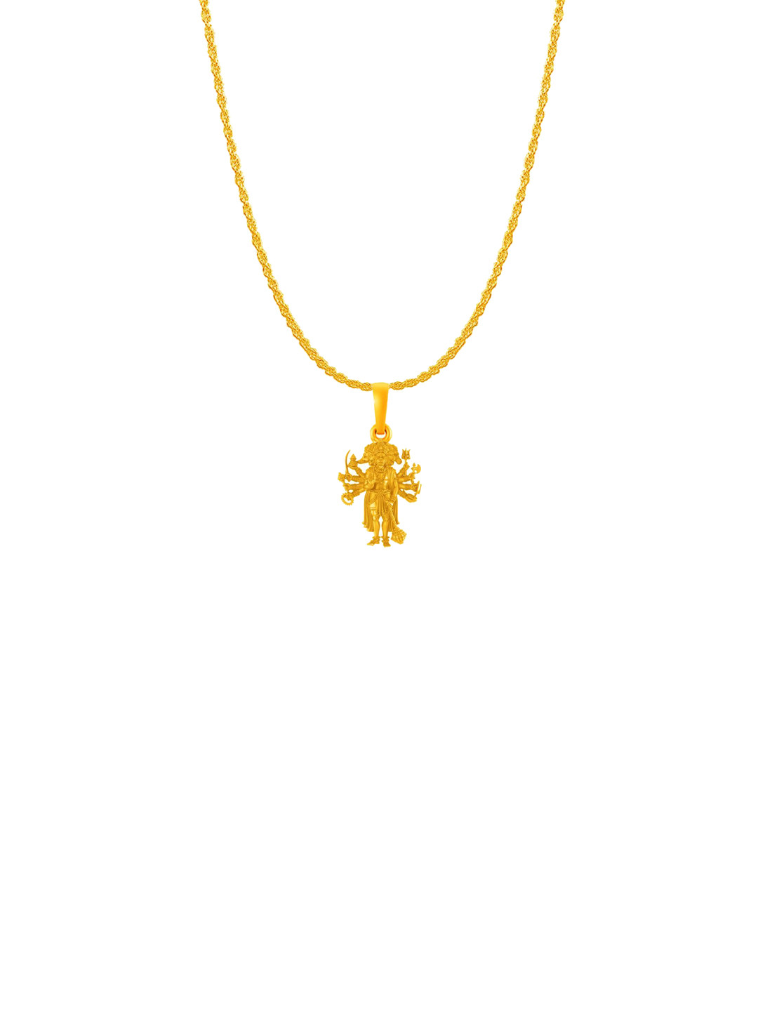 Metronaut 92.5 Sterling Silver 22KTGold-Plated Panchmukhi Hanuman Pendant With Rope Chain