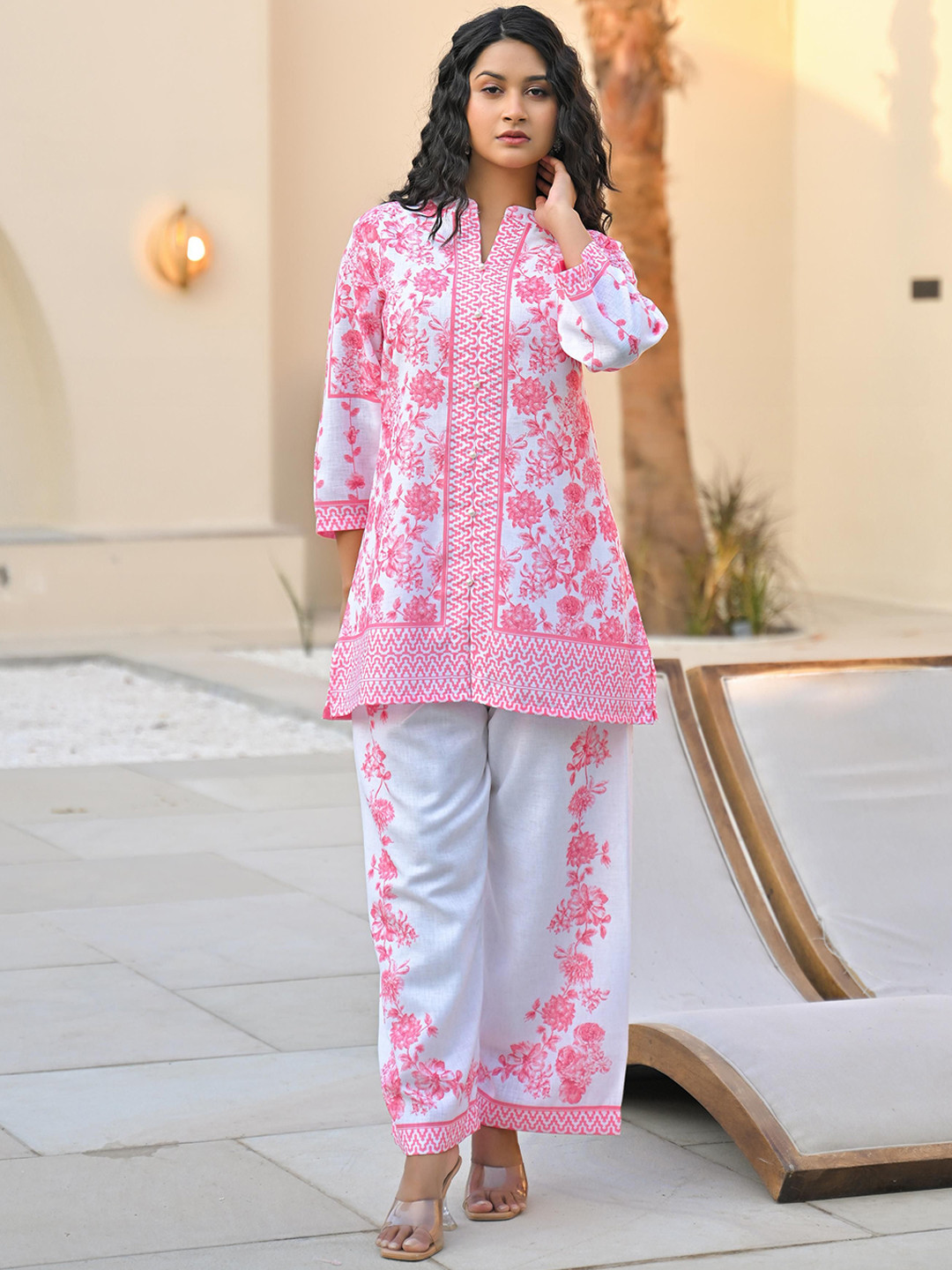 AUTUMN LANE Vastramaya Blush Cotton Co-Ord Set