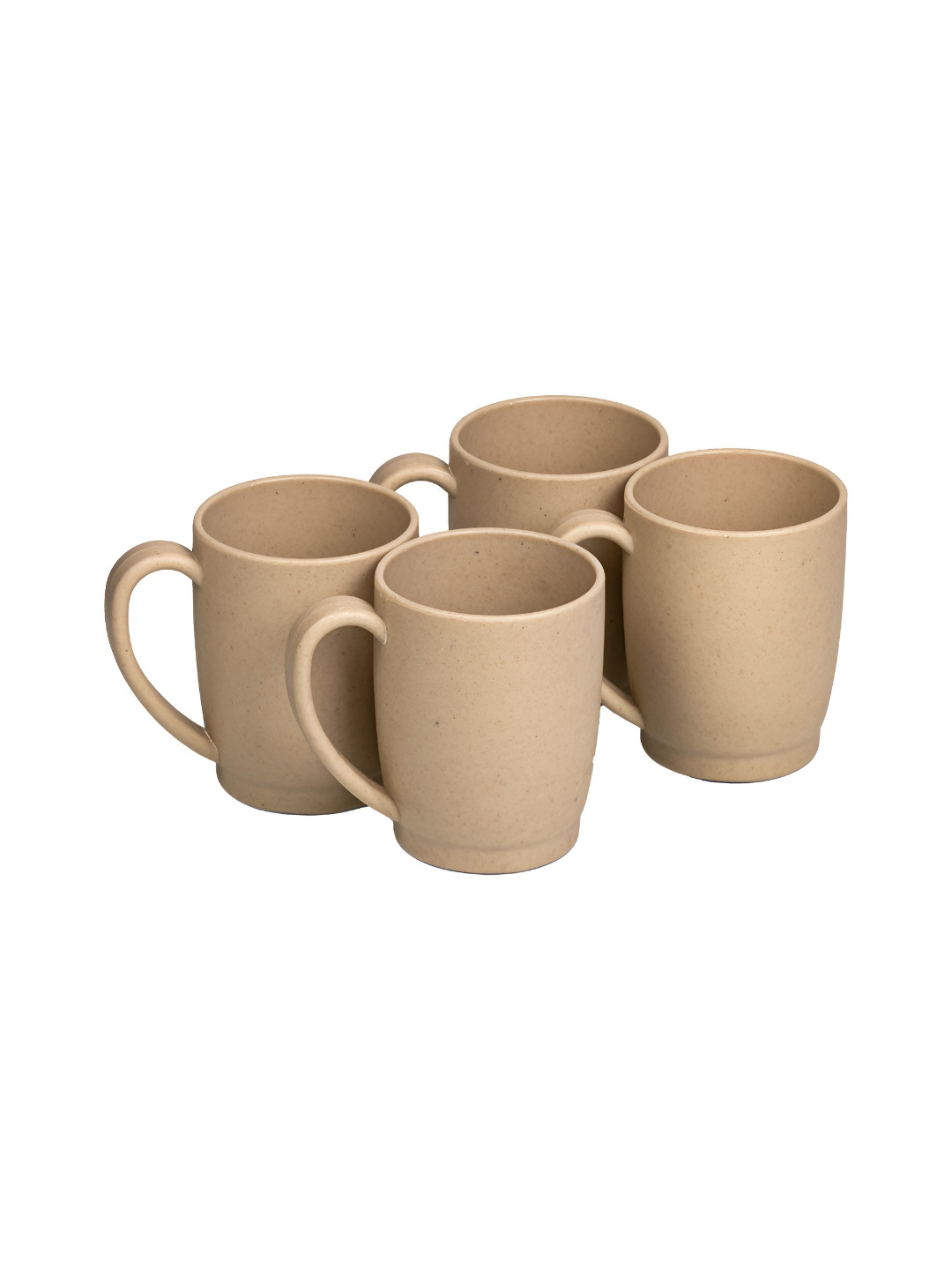 MAE Premium Houseware Classic Beige Bamboo Dishwasher Safe 4 Piece Mugs-370ml