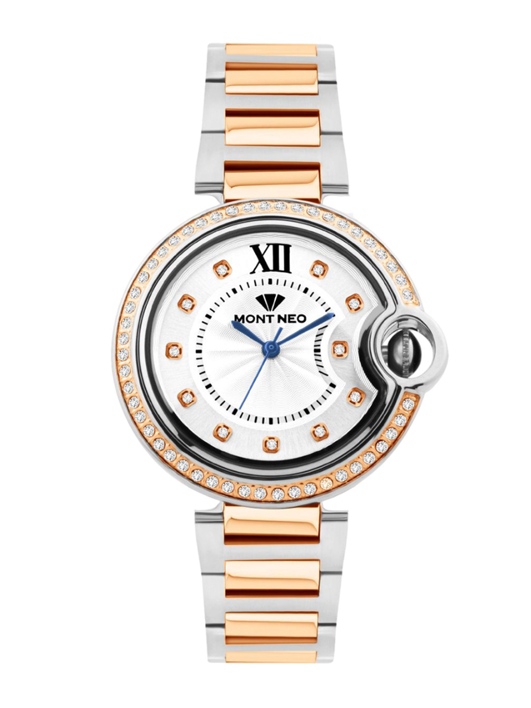 MONT NEO Women Embellished Dial & Bracelet Style Straps Analogue Watch 4510B-M1303