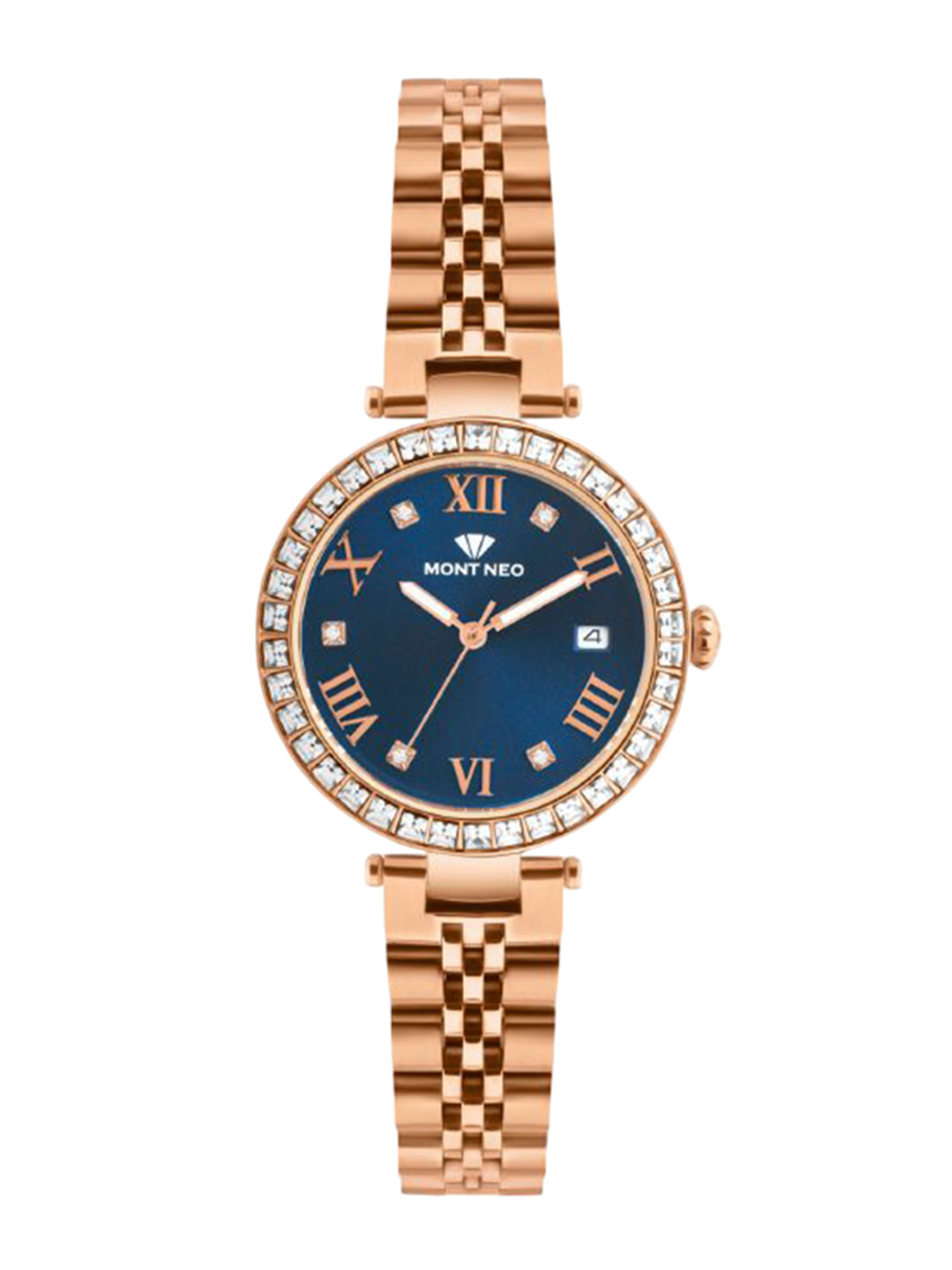 MONT NEO Women Embellished Dial & Bracelet Style Straps Analogue Watch 4505E-M3305