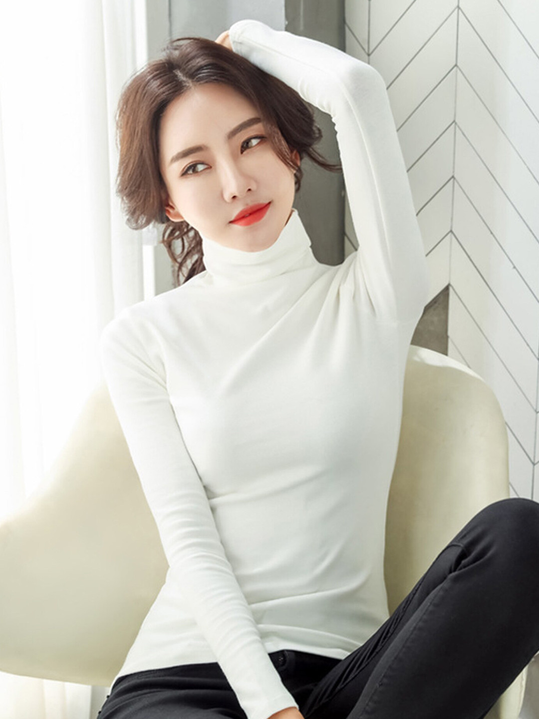 LULU & SKY High Neck Fitted Top