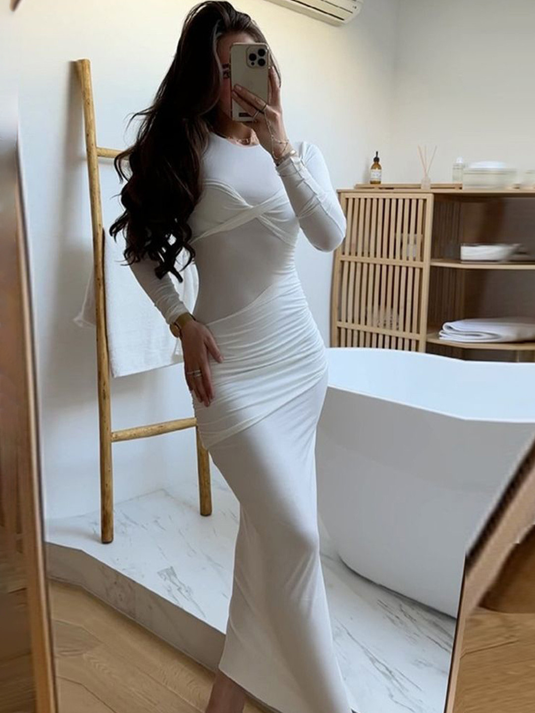 LULU & SKY Ruched Detail Maxi Dress